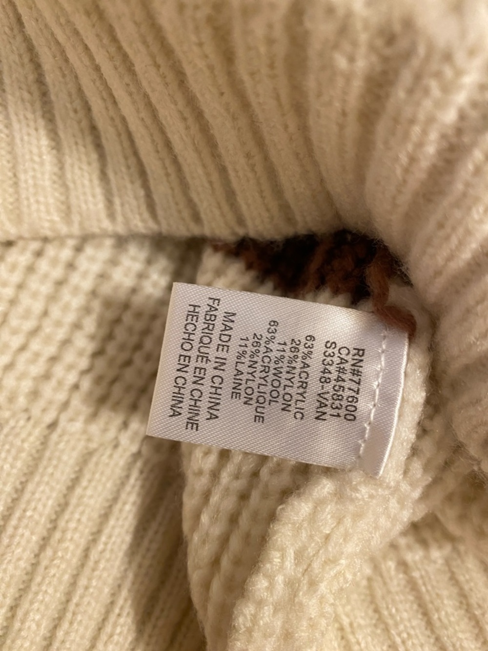 SALTWATER LUXE Cream Cropped Sweater with Brown and Pink Stripes. Size XS. New - Picture 4 of 7